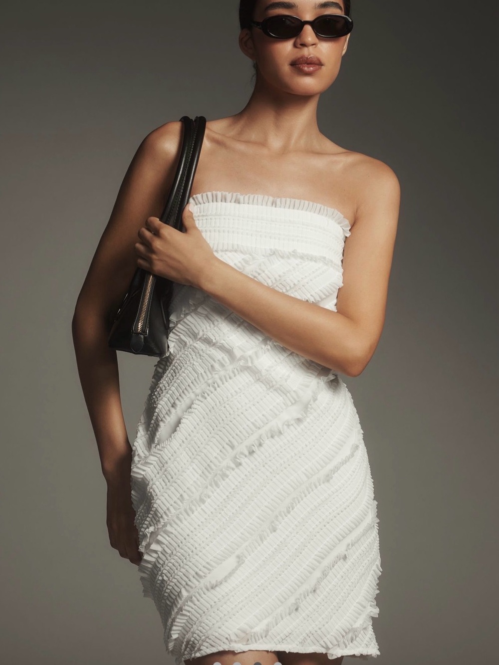 Endless Rose White Strapless Textured Mini Dress